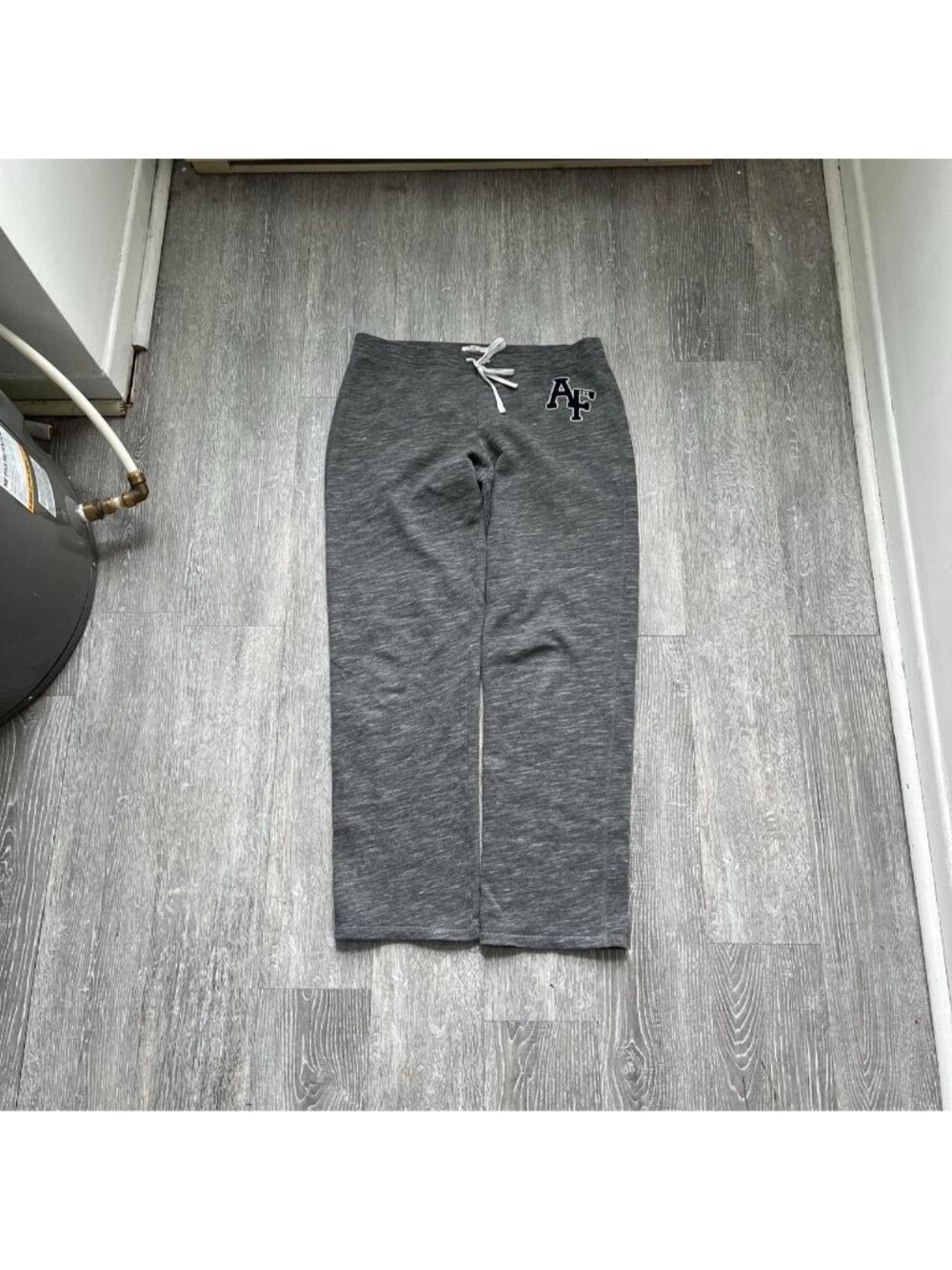 Grey / White Vintage Abercrombie & Fitch Low-Rise / Wide Leg Sweat Pants